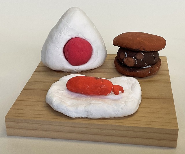 中学部、佐藤竜翔、ランチセット、紙粘土