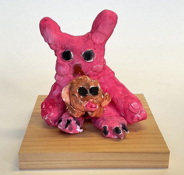 中学部、三吉蘭夏、うさぎとムクロー、紙粘土