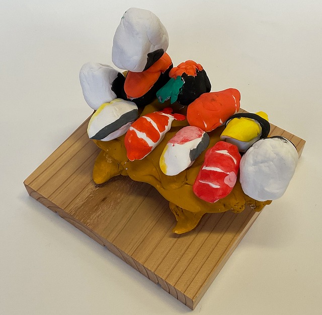 中学部、尾藤正三、おにぎり寿司定食、紙粘土